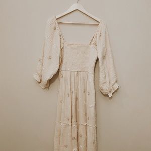 Free People Dahlia Floral Embroidered Dress
